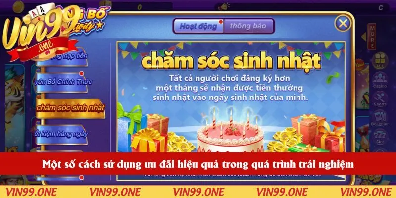 Một số cách sử dụng ưu đãi hiệu quả trong quá trình trải nghiệm